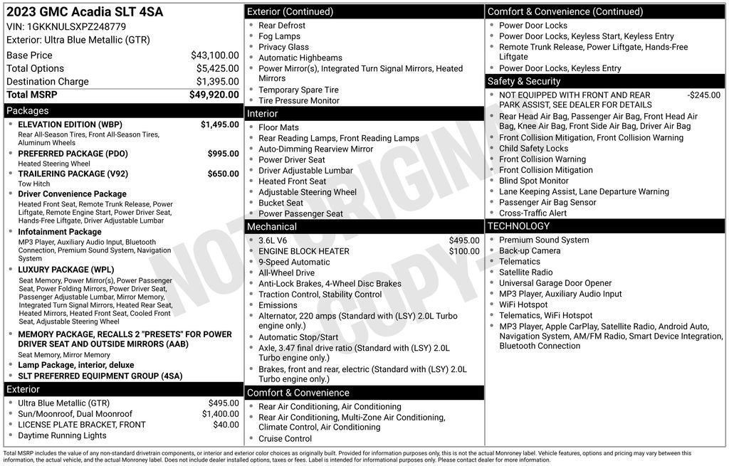 Used 2023 GMC Acadia SLT w/ Elevation Edition AWD/4WD image 6