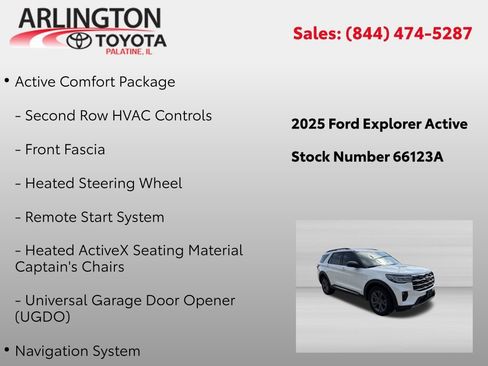 Used 2025 Ford Explorer Active w/ Active Comfort Package AWD/4WD image 2