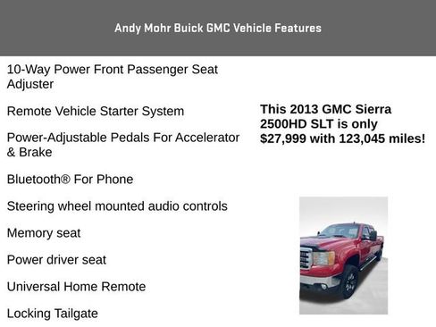 Used 2013 GMC Sierra 2500 SLT w/ SLT Convenience Package AWD/4WD image 12