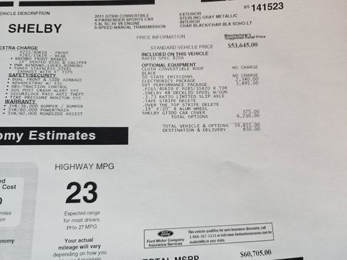 Used 2011 Ford Mustang Shelby GT500 w/ SVT Performance Pkg RWD image 32