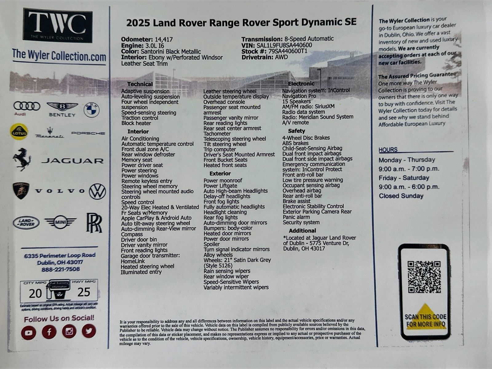 Used 2025 Land Rover Range Rover Sport Dynamic SE AWD/4WD image 46