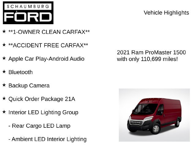 Used 2021 RAM ProMaster 1500 w/ Convenience Group FWD image 8