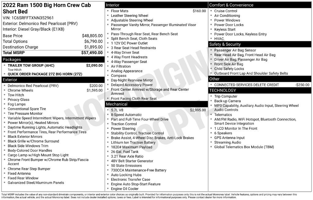 Used 2022 RAM 1500 Big Horn w/ Trailer Tow Group AWD/4WD image 38