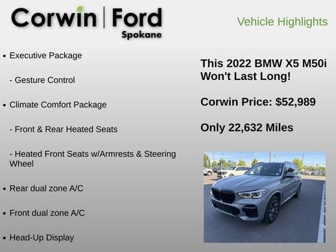 Used 2022 BMW X5 M50i w/ Executive Package AWD/4WD image 14