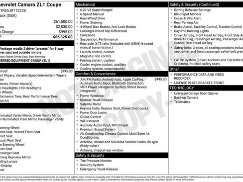 Used 2018 Chevrolet Camaro ZL1 image 6