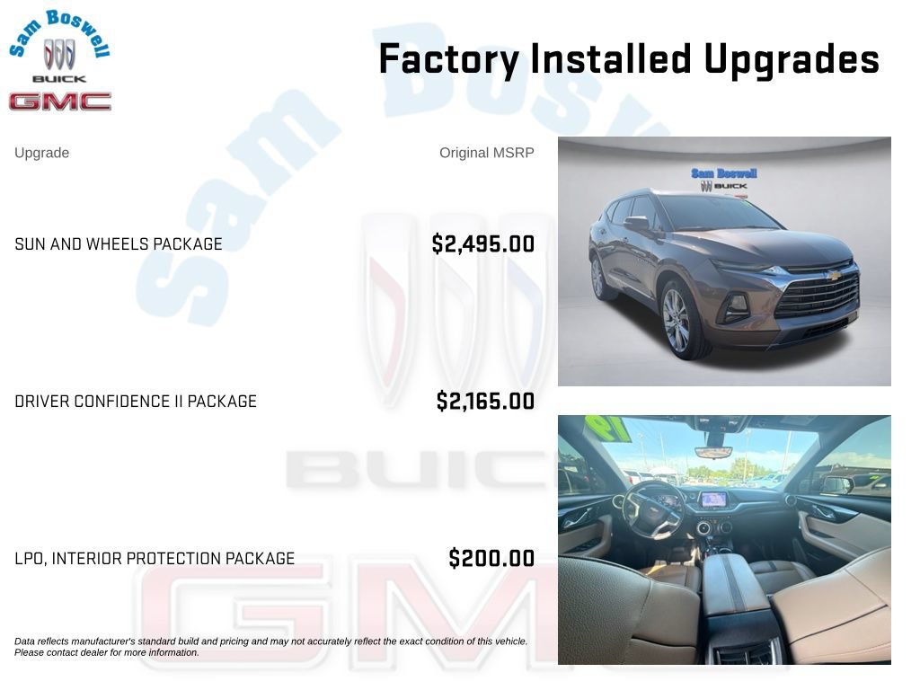 Certified 2019 Chevrolet Blazer Premier w/ Sun and Wheels Package FWD image 4