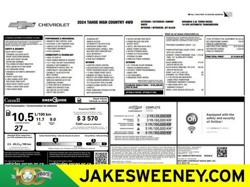 Certified 2024 Chevrolet Tahoe High Country AWD/4WD image 1