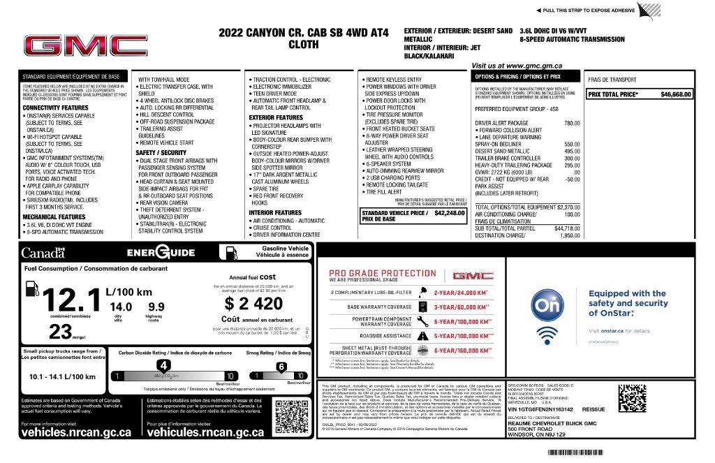 Used 2022 GMC Canyon AT4 w/ Driver Alert Package AWD/4WD image 6