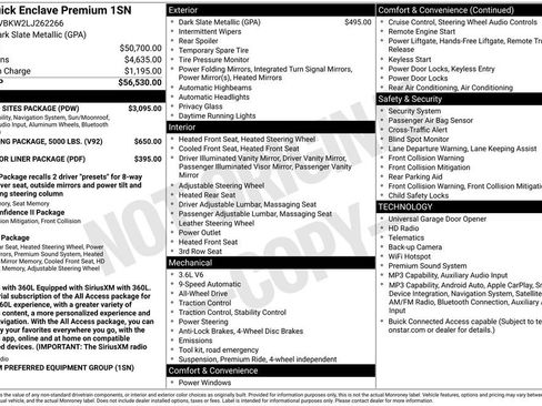 Certified 2020 Buick Enclave Premium w/ Sun and Sites Package AWD/4WD image 32