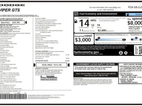 Used 2017 Dodge Viper GTS image 4