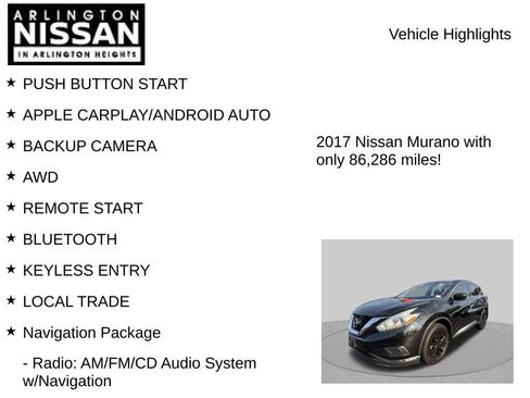 Used 2017 Nissan Murano S w/ Navigation Package AWD/4WD image 7