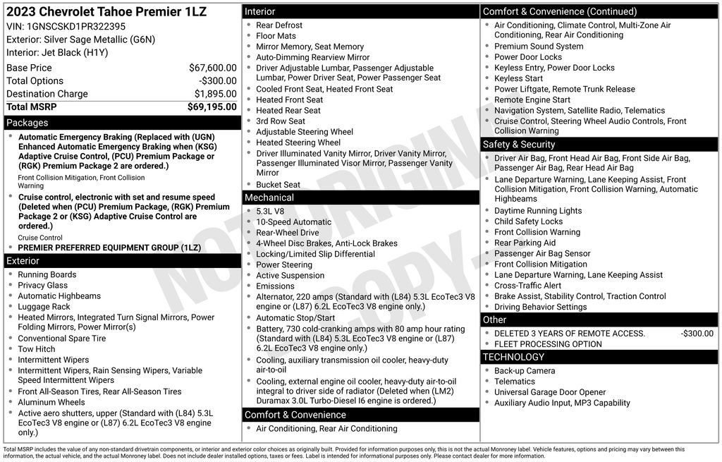 Used 2023 Chevrolet Tahoe Premier RWD image 59