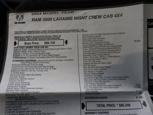Used 2024 RAM 3500 Laramie w/ Night Edition AWD/4WD image 68