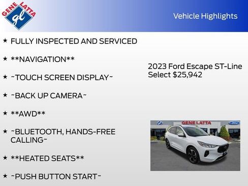 Certified 2023 Ford Escape ST-Line Select w/ Tech Pack #2 AWD/4WD image 30