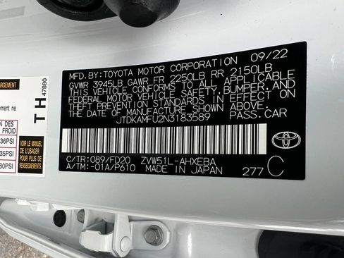 Certified 2022 Toyota Prius LE FWD image 39