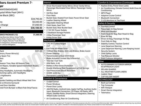 Used 2021 Subaru Ascent Premium w/ Convenience Package image 2