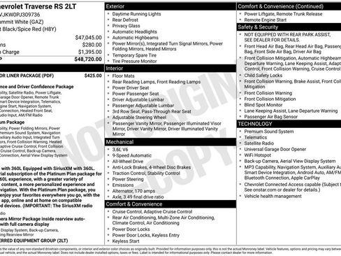 Used 2023 Chevrolet Traverse RS w/ LPO, Floor Liner Package AWD/4WD image 3