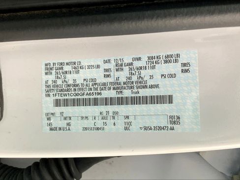 Used 2016 Ford F150 Lariat w/ Equipment Group 501A Mid image 33