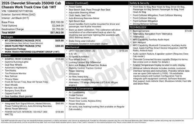 Used 2026 Chevrolet Silverado 3500 W/T w/ WT Convenience Package AWD/4WD image 4