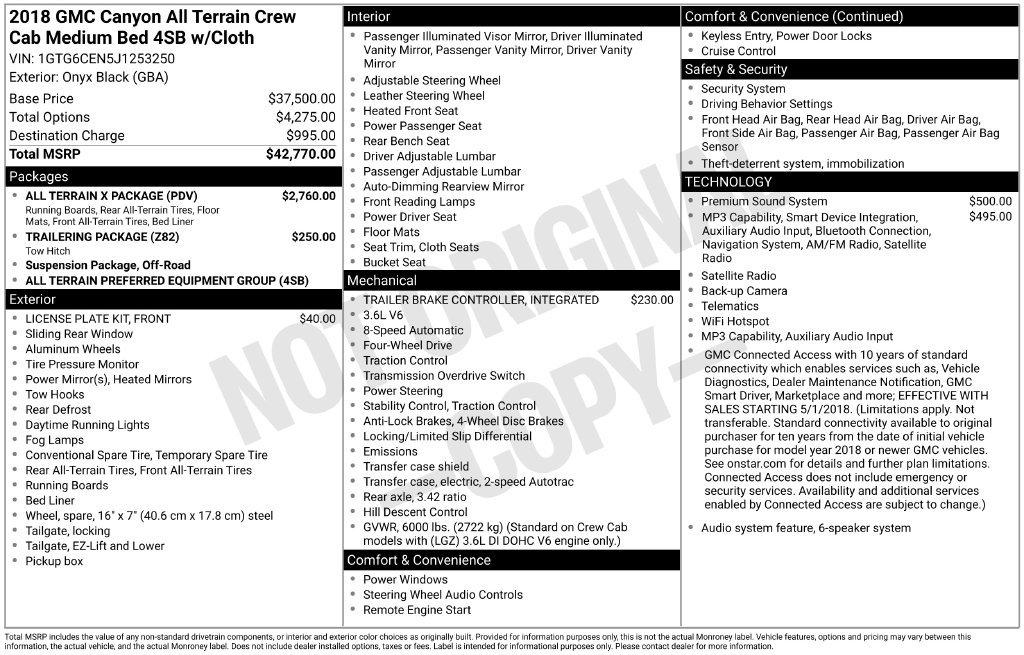 Used 2018 GMC Canyon All Terrain w/ All Terrain X Package AWD/4WD image 9