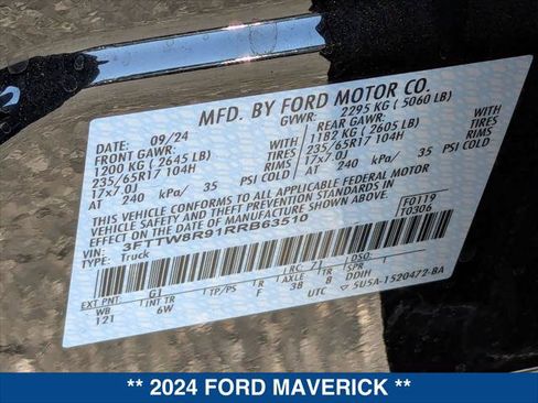 New 2024 Ford Maverick Tremor w/ Tremor Off-Road Package AWD/4WD image 21