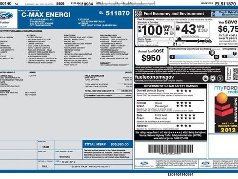 Used 2014 Ford C-MAX Energi SEL w/ Equipment Group 302A image 15