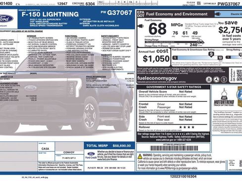 Used 2023 Ford F150 Lightning XLT AWD/4WD image 2