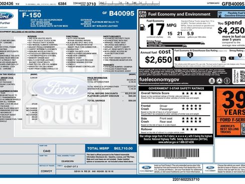 Used 2016 Ford F150 Platinum w/ Equipment Group 701A Luxury AWD/4WD image 5