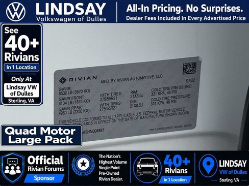 Used 2022 Rivian R1T Adventure AWD/4WD image 33