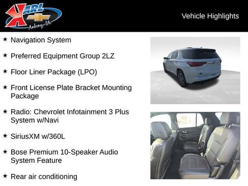 Used 2022 Chevrolet Traverse High Country w/ LPO, Floor Liner Package image 2