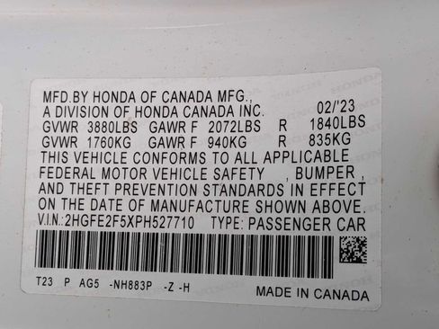 Certified 2023 Honda Civic Sport image 32