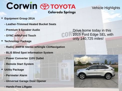 Used 2015 Ford Edge SEL w/ Equipment Group 201A AWD/4WD image 7