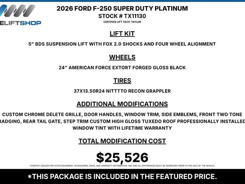 Used 2026 Ford F250 Platinum w/ Platinum Plus Package AWD/4WD image 2