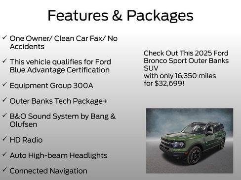 Used 2025 Ford Bronco Sport Outer Banks w/ Outer Banks Tech Package+ AWD/4WD image 4