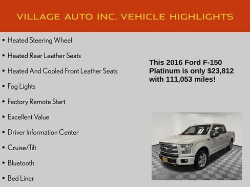 Used 2016 Ford F150 Platinum w/ Equipment Group 701A Luxury image 21