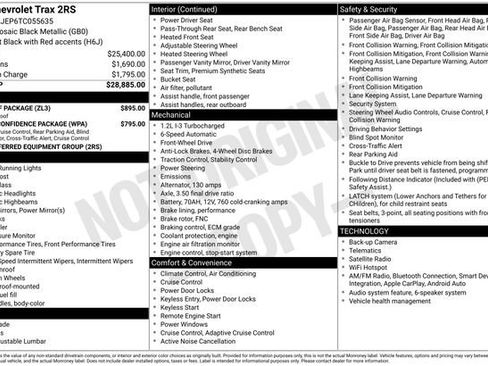 Used 2026 Chevrolet Trax RS w/ Sunroof Package FWD image 5