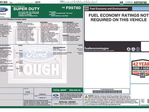 Used 2019 Ford F350 Platinum w/ FX4 Off-Road Package AWD/4WD image 31