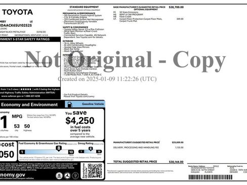 Used 2025 Toyota Camry LE image 2