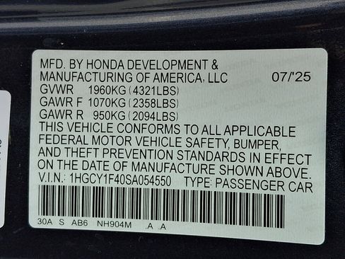 Certified 2025 Honda Accord SE image 27
