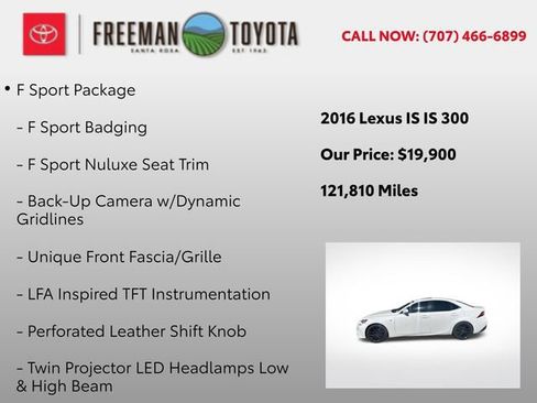 Used 2016 Lexus IS 300 AWD w/ F Sport Package image 5