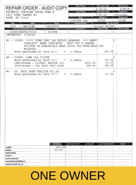 Used 2026 Chrysler Pacifica Limited FWD image 3