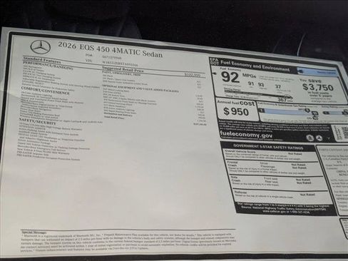New 2026 Mercedes-Benz EQS 450+ 4MATIC Sedan image 19