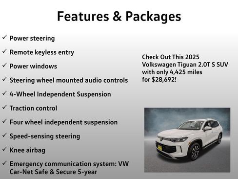 Used 2025 Volkswagen Tiguan S AWD/4WD image 8