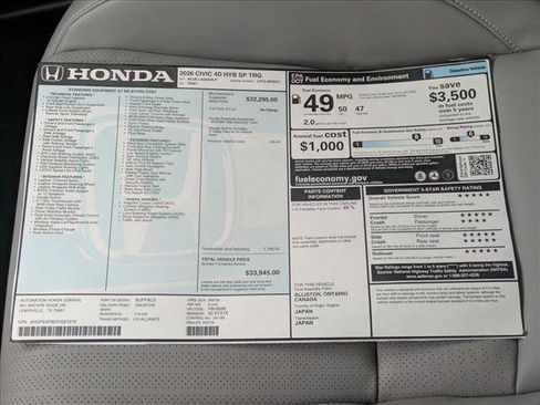 New 2026 Honda Civic Sport Touring image 18