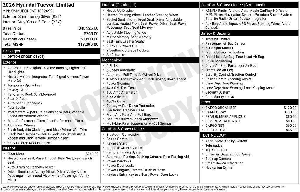 New 2026 Hyundai Tucson Limited AWD/4WD image 40