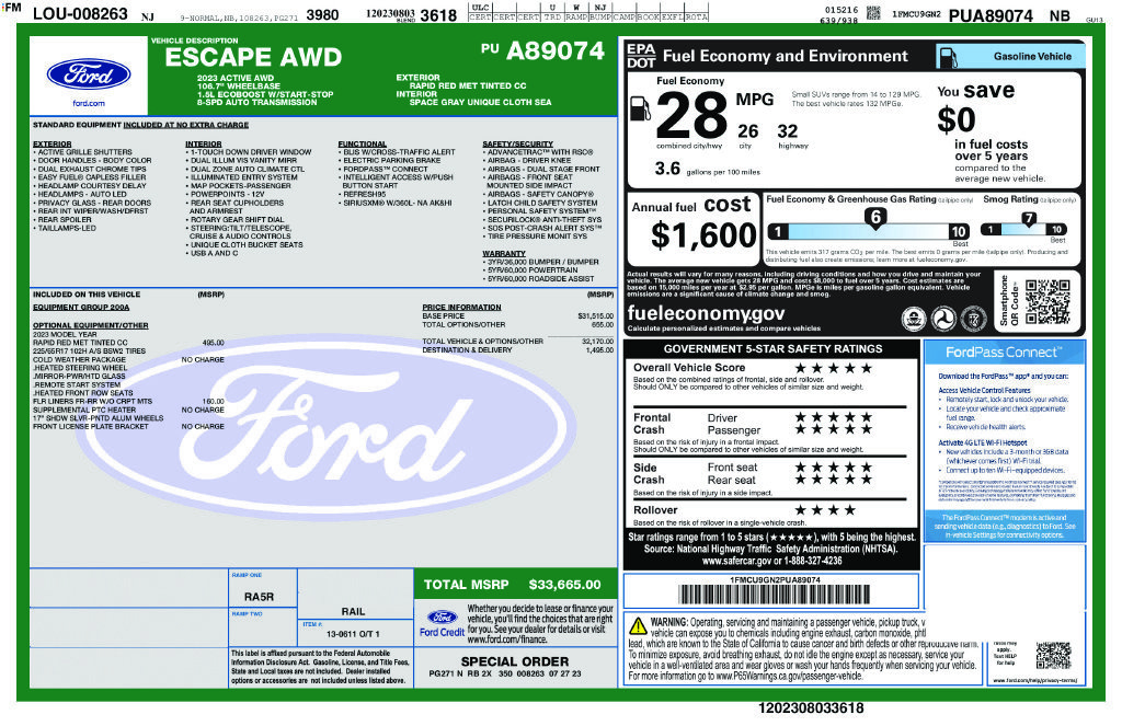 Used 2023 Ford Escape Active AWD/4WD image 18