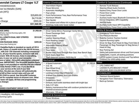 Used 2014 Chevrolet Camaro LT w/ RS Package RWD image 24