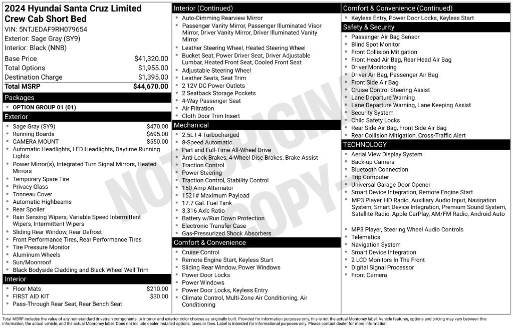 Certified 2024 Hyundai Santa Cruz Limited AWD/4WD image 3