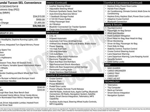 Certified 2025 Hyundai Tucson SEL AWD/4WD image 35