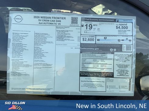 New 2026 Nissan Frontier SV w/ All-Weather Content Package image 13